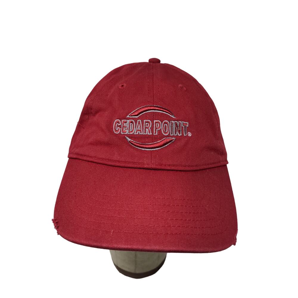Cedar Point Slideback Hat Embroidered Logo Red Jacobson Cap Adjustable